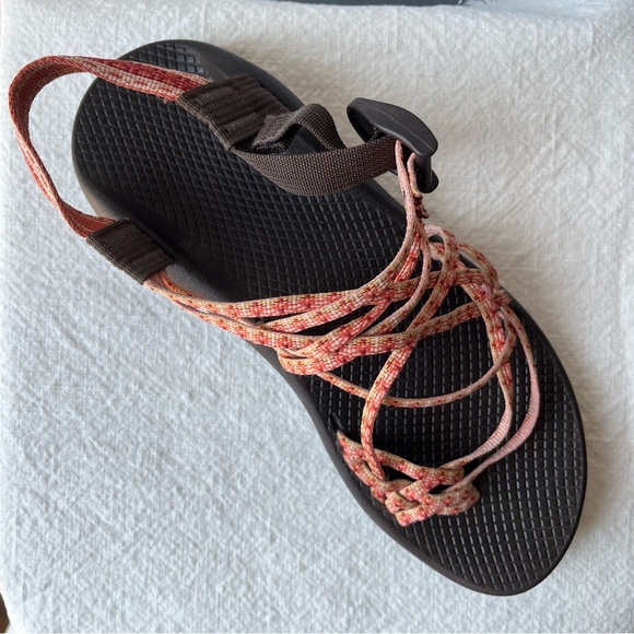 Chaco Women's Double Strap Strappy Sandals - Black and Coral - Picture 8 of 11